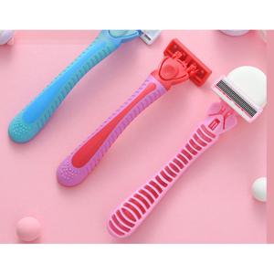 ​ ​ 1핸들+18블레이드 여성용 수동 안전 면도기 6중 스테인리스 스틸 면도/제모 블레이드 교체 가능 블레이드 ​