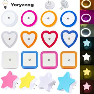 EU 미국 플러그 라이트 센서 제어 어린이를위한 미니 LED 야간 조명 110V 220V 야간 조명 램프 어린이 거실 침실 조명
