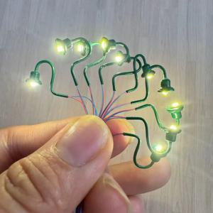 5Pcs 호 규모 클래식 벽 마운트 구즈넥 램프/가로등 모델 만들기 철도 공원 램프/기차/철도 레이아웃