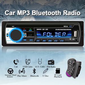 Hippcron 1 Din 자동차 라디오 스테레오 Mp3 플레이어 디지털 블루투스 FM 수신기 대시 키트에 AUX/USB/TF 카드가있는 자동 라디오