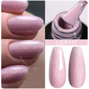 LILYCUTE 7ML 핑크 글리터 네일 젤 폴리쉬 누드 내추럴 롱 라스팅 매니큐어 UV LED 네일 아트 베이스 탑 코트 젤 바니시