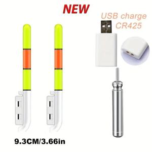 낚시 전자 막대 빛나는 플로트 스틱 라이트, CR425 3.6V 리튬 배터리 LED 이동식 UsB 충전 방수 야간 태클