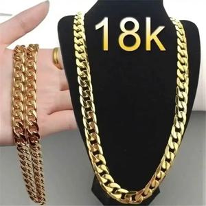 특별 제공 18K 골드 목걸이 925 스탬프 실버 컬러 클래식 8MM 옆으로 체인 남성 여성 고급 보석 웨딩 파티