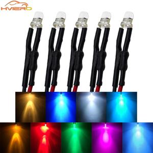 5/10/20X 3mm 라운드 LED 5-12V 20cm 사전 유선 흰색 파란색 노란색 다이오드 램프 DIY 빌보드 장식 발광 다이오드 전구