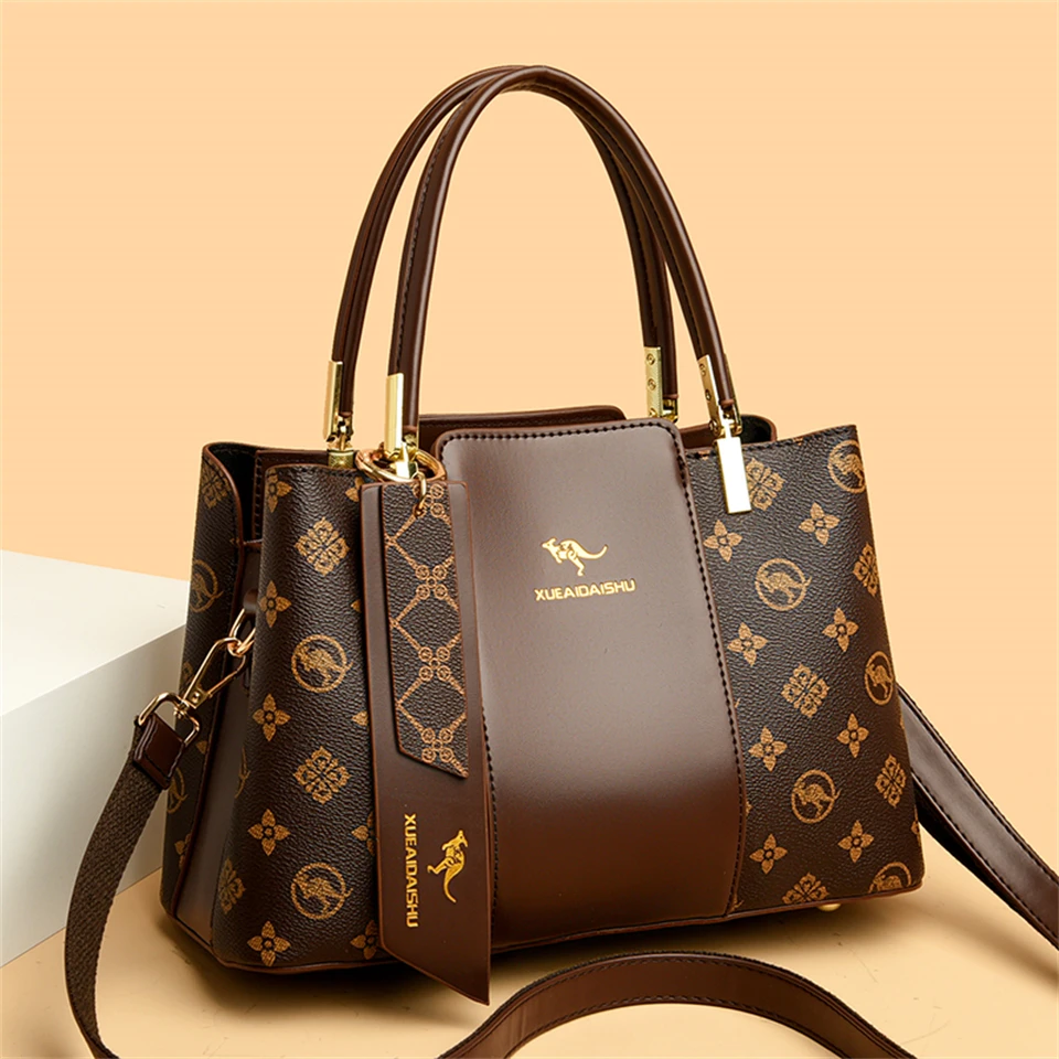럭셔리 핸드백 패션 인쇄 대용량 부드러운 가죽 여성 어깨 Crossbody 가방 레저 디자이너 숙녀 지갑과 핸드백