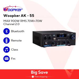 우퍼 앰프 AK55 900W 최대 2.0 채널 등급 70W + 70W 블루투스 오디오 하이파이 AMP 가라오케 음악 플레이어 지지대 110V 220V 12V