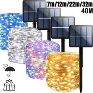 LED 태양 문자열 빛 야외 정원 요정 조명 400 Led 방수 램프 크리스마스 파티 장식 7m/12m/22m/32m/40m