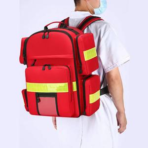 야외 응급 구조 응급 처치 키트, 대용량 의료 가방, 빈 방수 반사 2L 산소 탱크, ECG 배낭