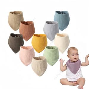 Baberos bebe 코튼 아기 수유 침 턱받이, 삼각형 단색 스카프, 부드러운 턱받이, 조절 가능한 스냅 단추 트림 천