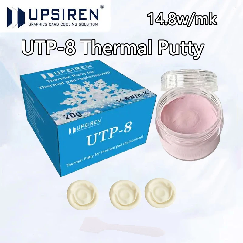UPSIREN UTP-8 14.8w/mk VGA GPU IC 프로세서용 열 퍼티 급속 냉각 열 패드 교체 열 차단 퍼티 높은