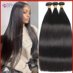 브라질리언 본 스트레이트 인모, 버진 레미 헤어 익스텐션, 내추럴 컬러, 여성용 긴 머리, 30 인치 헤어, 3 4 번들