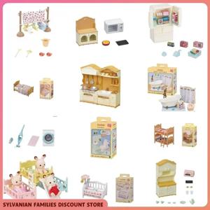 Sylvanian Families 소녀를위한 어린이 장난감 Ternurines 선물 세트 귀여운 옥양목 동물 숲 가족 애니메이션 어린이 주방 소녀