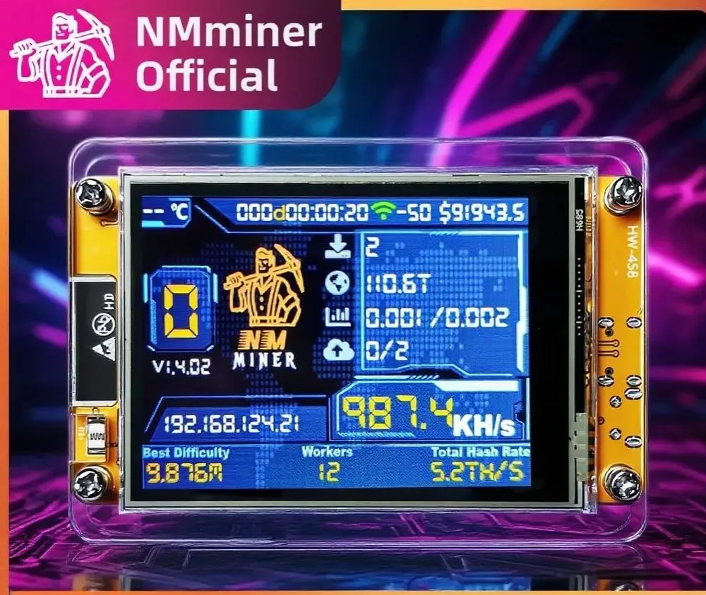 NMMiner NerdMiner V2 해시레이트 럭키 마이너 ESP32 2.8인치 스마트 디스플레이 암호화 솔로 복권 960KH/s 비트코인 ​​ESP32-2432S028R DROOM