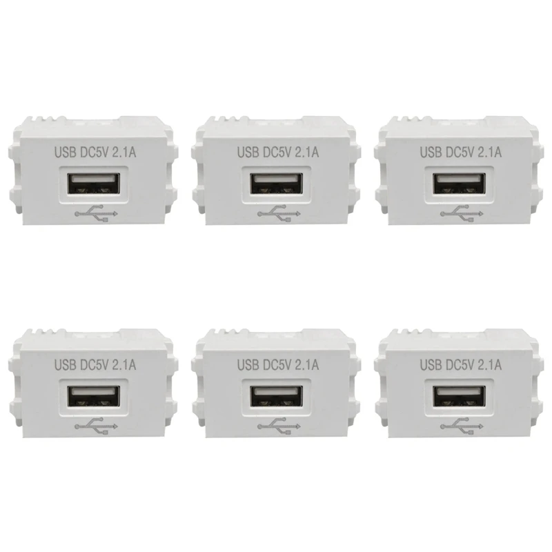 New-6X 전화 충전 패널 USB 전원 모듈 220V 소켓 5V 변압기 2.1A USB 충전 전원 소켓 스위칭 어댑터