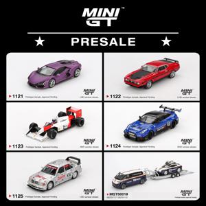 프리세일 MINIGT 1143 1:64 포르쉐 911 GT3 R # 77 AO 레이싱 2025 IMSA 프티 르망 스켈레톤 렉시 할로윈 다이캐스트 자동차 모델 장난감