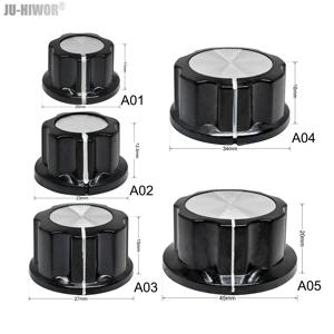 2pcs A01 A02 A03 A04 A05 실버 톤 탑 전위차계 볼륨 조절 로터리 6.35mm 샤프트 기타 볼륨 노브