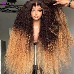 400 밀도 옹 브르 컬러 제리 컬리 13x6/360 Hd 레이스 가발 Preplucked Hair Glueless 레이스 정면 가발 인간의 머리카락 HMBP 준비