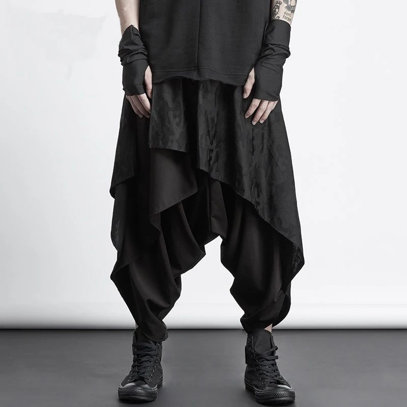 ARENS 빈티지 바지 남성 중립 루즈 퀼로트 y2k 고딕 와이드 레그 팬츠 스커트 New Oversize 하라주쿠 일본 크리에이티브 바지