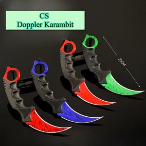 8 스타일 게임 CS Gunfight 게임 도플러 Karambit 금속 모델 Collecti 톱니 모양의 발톱 칼 홀스터 Militery Knives Toy Sword