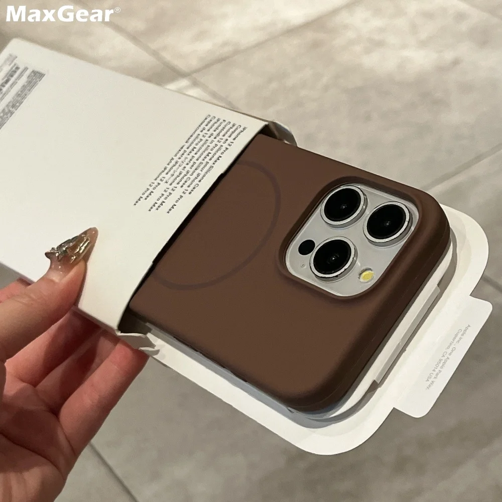 iPhone 16E 16 15 14 Plus 13 12 Pro Max 11 용 고급 액체 실리콘 케이스 Magsafe 자기 무선 충전 충격 방지 카파 용