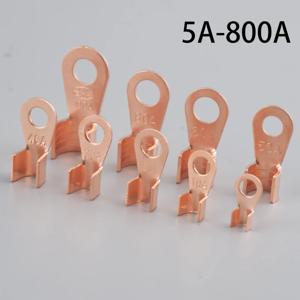 10/50PCS 구리 OT 터미널 비절연 와이어 커넥터 베어 전기 케이블 터미널 러그 배터리 링 압착 터미널 10-400A