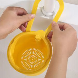 2 IN1 싱크대 배수구 바구니 수도꼭지 걸이형 필터 백 조절 가능 자동 배수 바구니 싱크대 스펀지 걸이 주방 쓰레기통