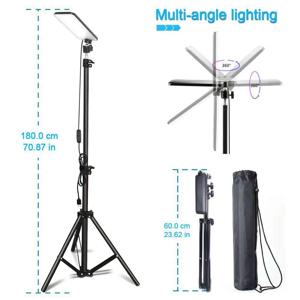 1pc 야외 캠핑 라이트 휴대용 다기능 LED 램프 충전식 작업 램프 텔레스코픽 조절 삼각대 USB 전원