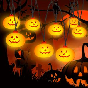 할로윈 LED 문자열 조명 10/20 호박 유령 마녀 모양 실내 야외 파티 장식을위한 배터리 구동 요정 조명