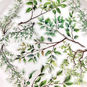 20개 식물 가지 잎 테마 스티커 팩, 스크랩북, 사진 프레임, 일기 스티커, DIY 장식, 창의적인 문구 스티커