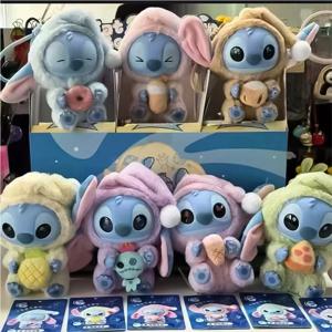 디즈니 뉴 스티치 잠들기 전에 먹어라 시리즈 비닐 블라인드 박스 가방 펜던트 귀여운 플러시 인형 미스터리 박스 장난감 서프라이즈 선물