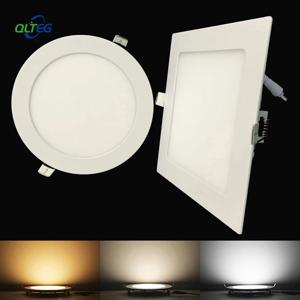 울트라 얇은 LED 패널 통 3W 6W 9W 12W15W 18W 라운드/사각형 LED 천장 매입형 조명 AC85-265V LED 패널 디밍 가능 램프