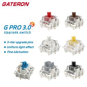 GATERON G Pro V3 3.0 기계식 키보드 용 Pro 스위치 3pin 사전 윤활 처리 된 RGB 선형 촉각 흰색 노란색 빨간색 은색 갈색 MX 축