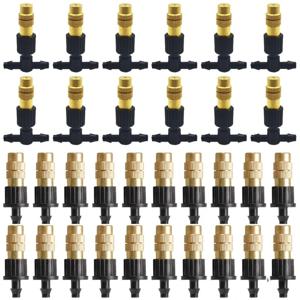 10pcs 4/7PVC 야외 미스트 냉각 시스템 정원 관개 급수 1/4 ''황동 분무기 조정 가능한 정원 마이크로 스프링클러