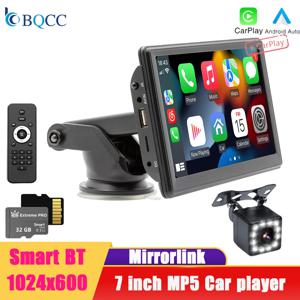 BQCC HD 범용 차량용 MP5 휴대용 무선 카플레이 플레이어, 안드로이드 자동 미러링크, BT USB SD FM 변속기 카 스테레오, 7 인치