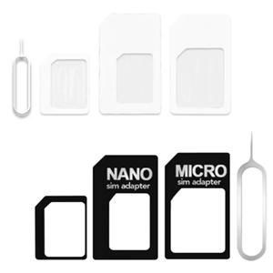 4 in 1 스마트폰 4G LTE USB 무선 라우터용 나노 SIM 카드를 마이크로 표준 어댑터로 변환