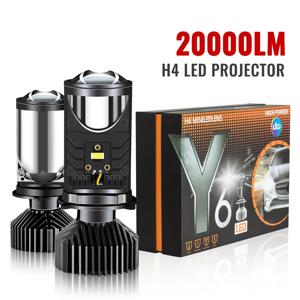 Y6 H4 LED 프로젝터 헤드라이트 프로젝터 렌즈(팬 냉각 90W 자동차 Hi Lo 빔 전구 12V 포함)