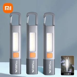 새로운 Xiaomi 휴대용 LED 손전등 USB 충전식 후크 Zoomable 토치 야외 캠핑 하이킹 장거리 비상 랜턴