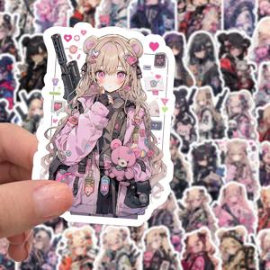 10/30/60PCS 애니메이션 아름다운 소녀 곰 킬러 멋진 스티커 DIY 전화 노트북 수하물 스케이트 보드 낙서 데칼 재미 아이 장난감