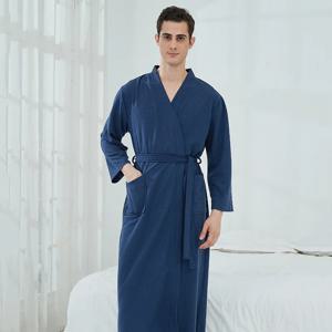 남성용 와플 목욕 가운, 사우나 의류, 얇은 잠옷, 긴 커플 홈웨어, 호텔 목욕 가운, 편안한 레저 잠옷