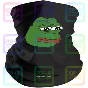 페페 개구리 희귀 슬픈 밈 화이트 남성용 블랙 반다나 바라클라바 스카프, 목 각반 마우스 커버, 2018 신상품