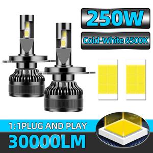 Roadsun 2PCS 자동차 조명 H7 H4 H1 9006 H11 9005 슈퍼 밝은 LED 헤드 라이트 높은 낮은 빔 안개 전구 흰색 6000K 12V