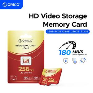 ORICO 카메라 드론 대시 캠용 마이크로 SD 마이크로 SDXC R/W, 최대 180MB/s 풀 HD 및 4K UHD C10, U3, V30, 4K, A2, 256GB
