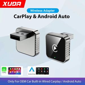 XUDA 2 in1 유선에서 무선으로 전환 가능한 카플레이 안드로이드 오토 어댑터 OEM 차량용 스테레오 USB 동글 스마트 미니 박스 플러그 앤 플레이 블루투스