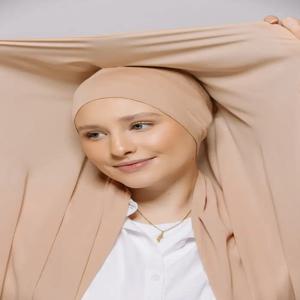 새로운 인스턴트 Hijabs 자석이 내장 된 쉬폰 Hijab 이슬람 여성 스카프 목도리 언더 캡 머리띠 목도리 라마단 터번