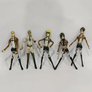 타이탄 Rivaille Ackerman Eren Jaeger 코스프레 봉제 인형에 대한 애니메이션 공격 움직일 수있는 추상 와이어 해골 할로윈 소품