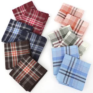 6pcs 남자의 혼합 색상 격자 무늬 줄무늬 손수건 폴리 에스터 코튼 포켓 타월 구식 향수 클래식 36*36cm