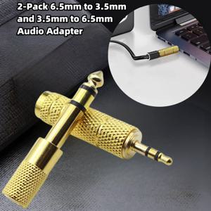 Miwayer 1/2개 6.35mm(1/4인치) ~ 3.5mm(1/8인치) 범용 오디오 어댑터 - 금도금, 360 °   기타/헤드폰/스피커용 그립