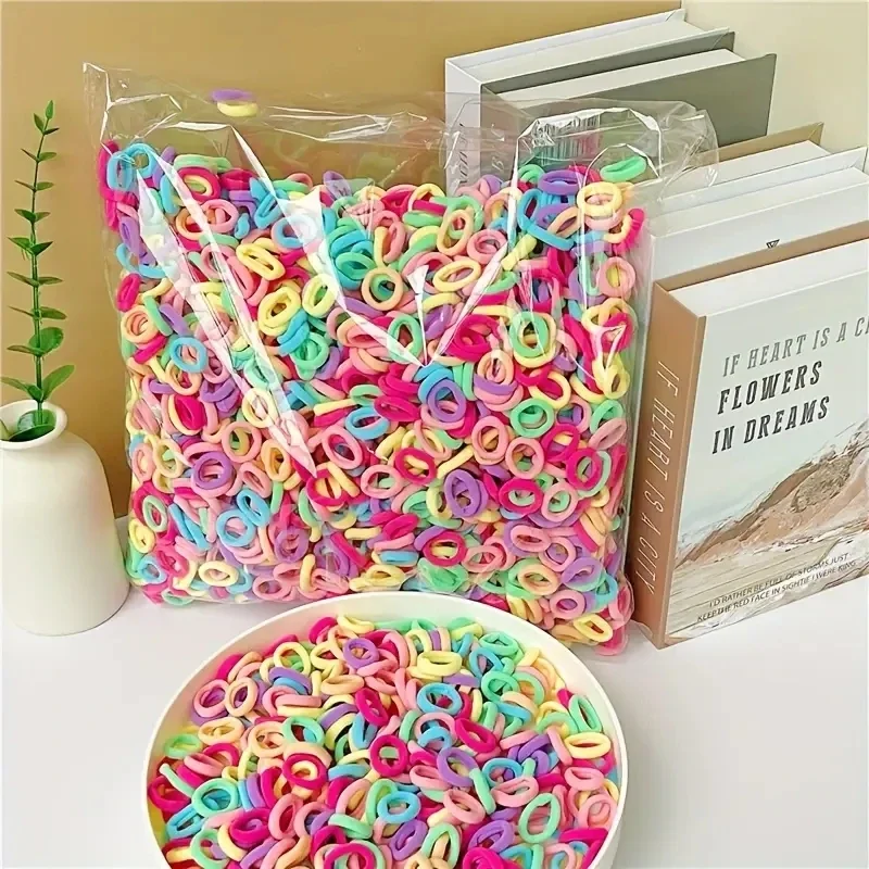 높은 탄성을 가진 100 조각 어린이 헤어 액세서리 세련된 나일론 헤어 로프 간단한 기본 머리띠 및 머리띠