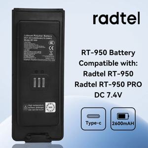 라디텔 RT-950 및 RT-950Pro 양방향 무전기용 워키토키 리튬이온 배터리 팩 2600mAh