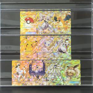 10Pcs 포켓몬 컬렉션 카드 포켓 게임 포케 볼 Charizard Pikachu Mewtwo Eevee Lunala 클래식 게임 애니메이션 카드 선물 완구